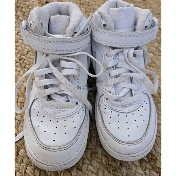 Nike Air Force 1 Mid PS SIZE 11.5c 314196-113 "TRIPLE WHITE" - Picture 2 of 8
